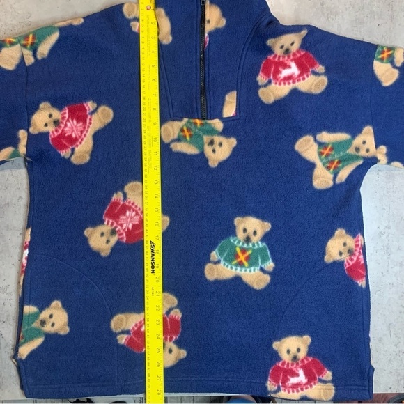Vintage Oceanic  Unisex Christmas Teddy Bear Fleece Sweatshirt, Size 2XL - Picture 5 of 7